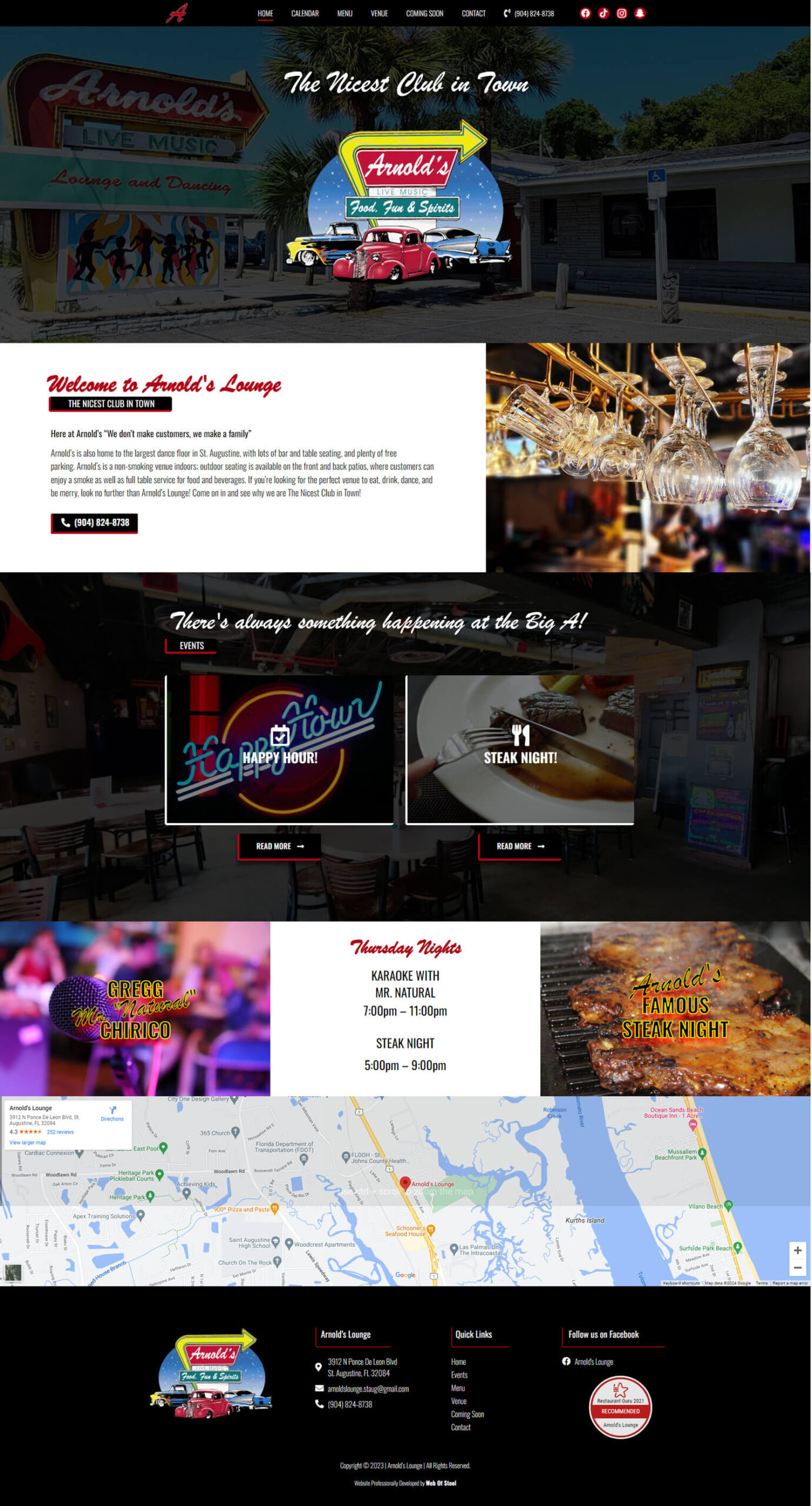 Arnold's Lounge | St. Augustine Web Design High-End Web Development & Design